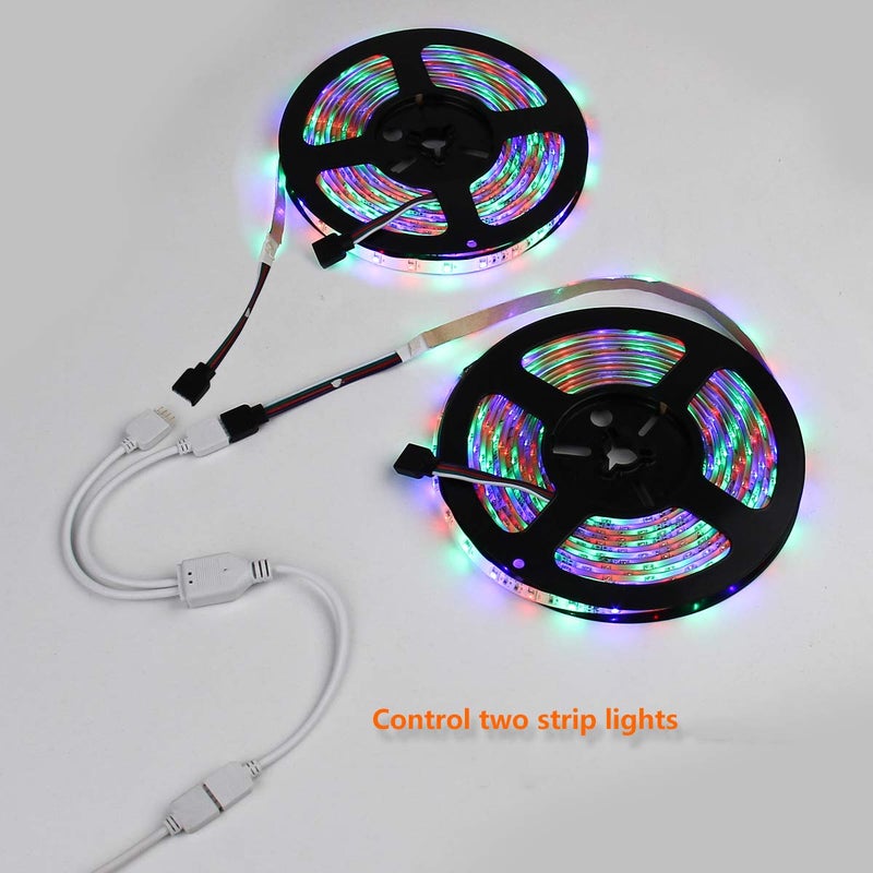 SUPERNIGHT LED Strip Splitter Connector 4 Pins 1 to 2 Y- Splitter Cables for 5050 3528 RGB LED Light Strip with 9 Male 4-pin Plugs (3-Pack) - Image 2